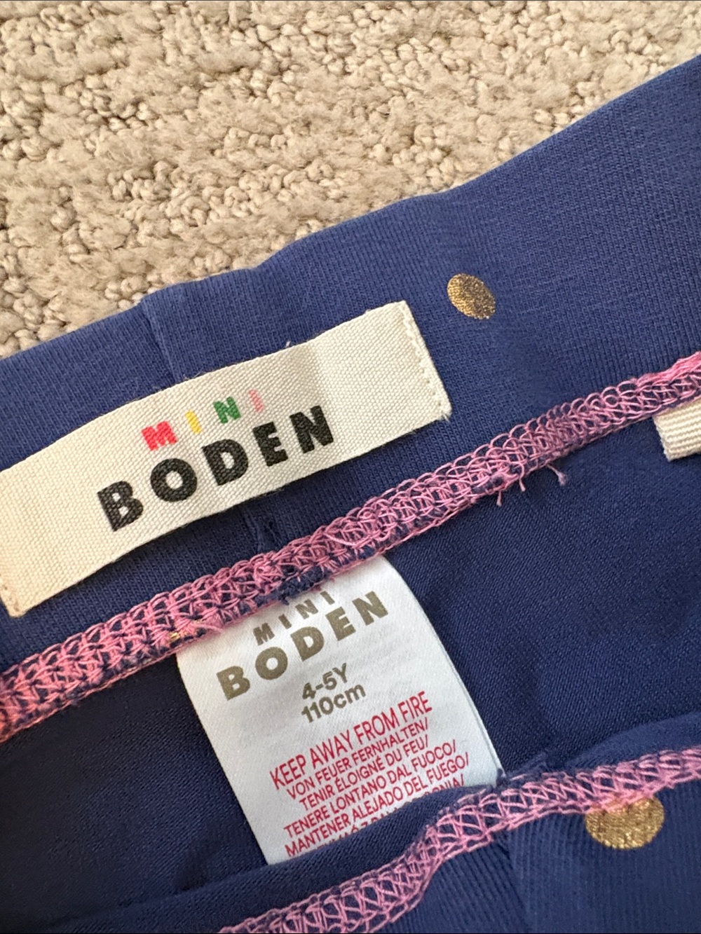 Mini Boden 3-4T girls bundle Blue Heart Sweatpants striped cropped sweatshirt - Picture 7 of 7